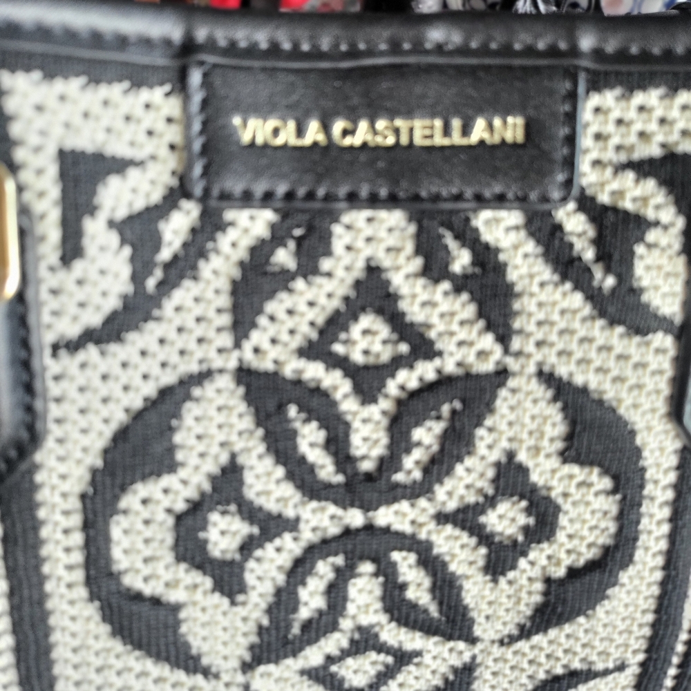 Viola Castellani Black and Cream Women's Bag